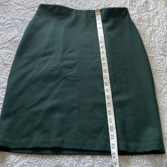 Philosophy Skirt Green Knee Length Stretch Pencil Gold Zipped Closure - Picture 10 of 10